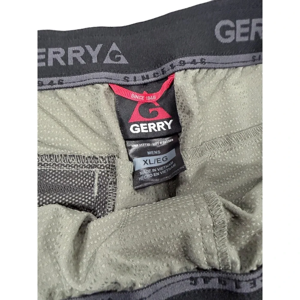 Gerry Men's Pull-On Trail Shorts XL Green Stretch Outdoor Hiking Active 1555147